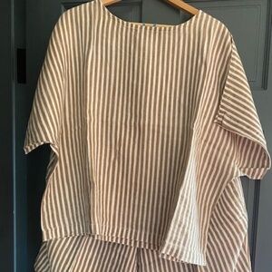 Black Crane L matching shirt and short striped set